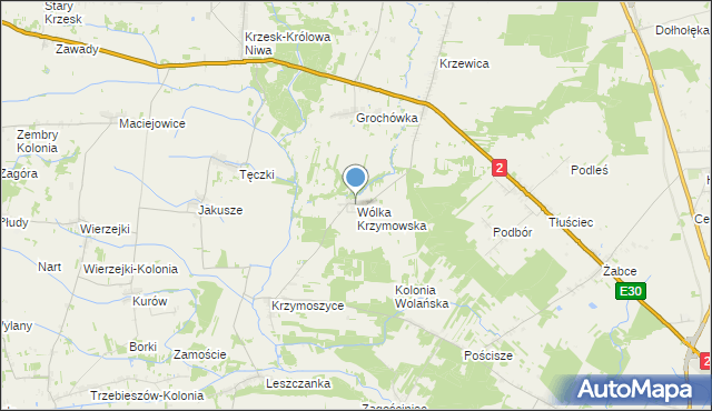 mapa Wólka Krzymowska, Wólka Krzymowska na mapie Targeo